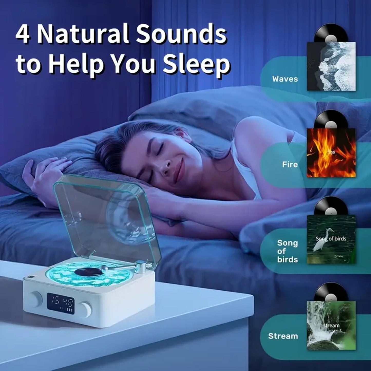 Wave Vinyl Bluetooth Speaker with Ambient Lights