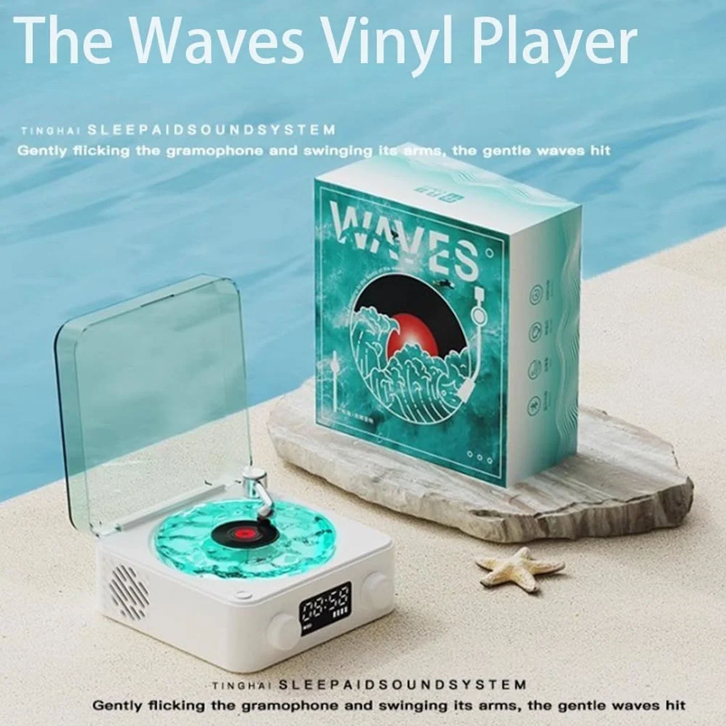 Wave Vinyl Bluetooth Speaker with Ambient Lights