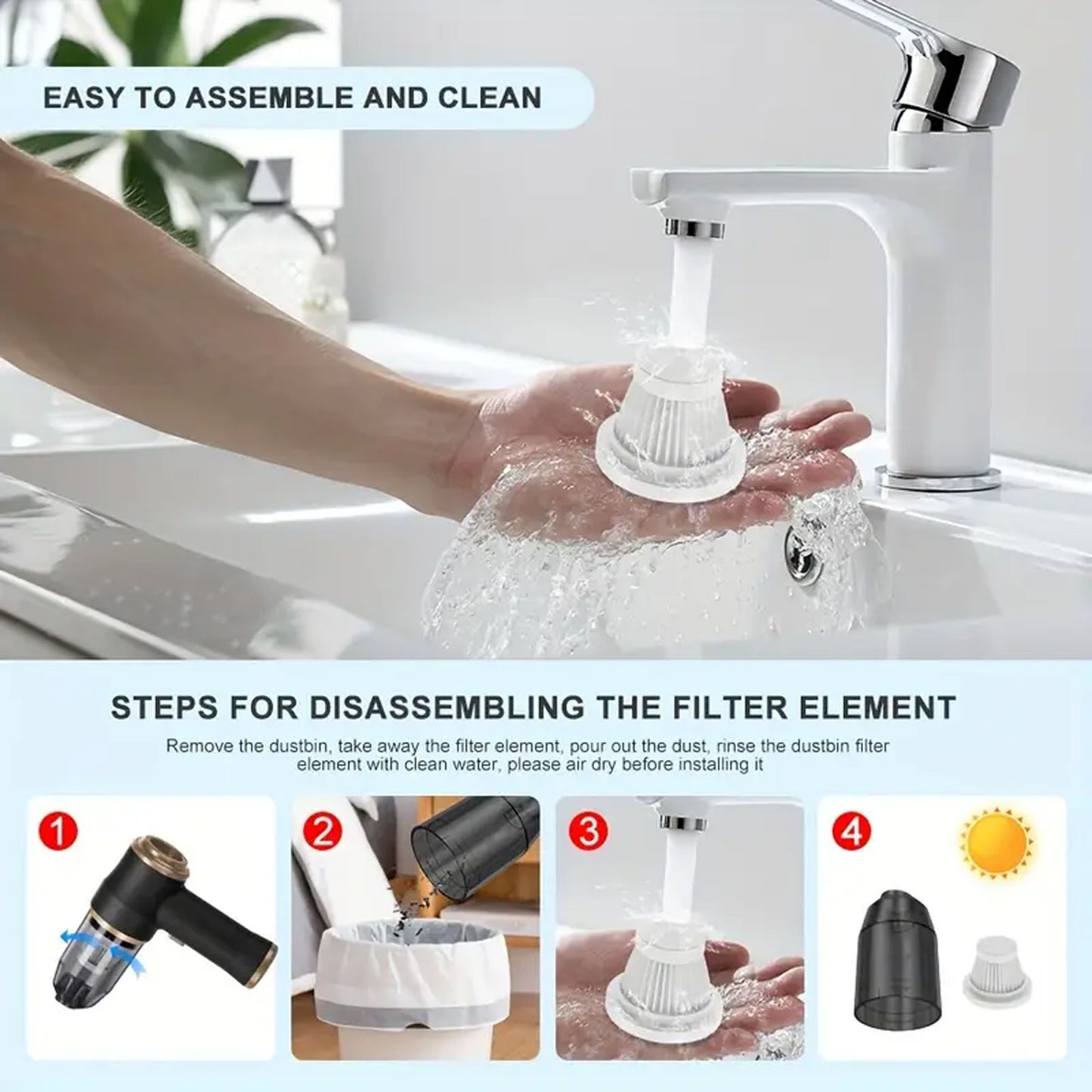 Wireless Car Vacuum Cleaner – Portable High Power Cleaning for Home & Car