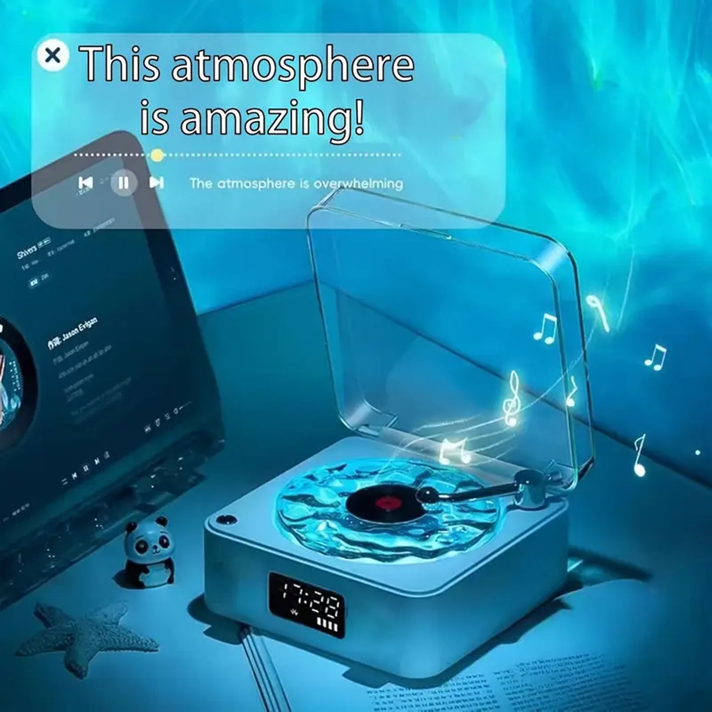 Wave Vinyl Bluetooth Speaker with Ambient Lights