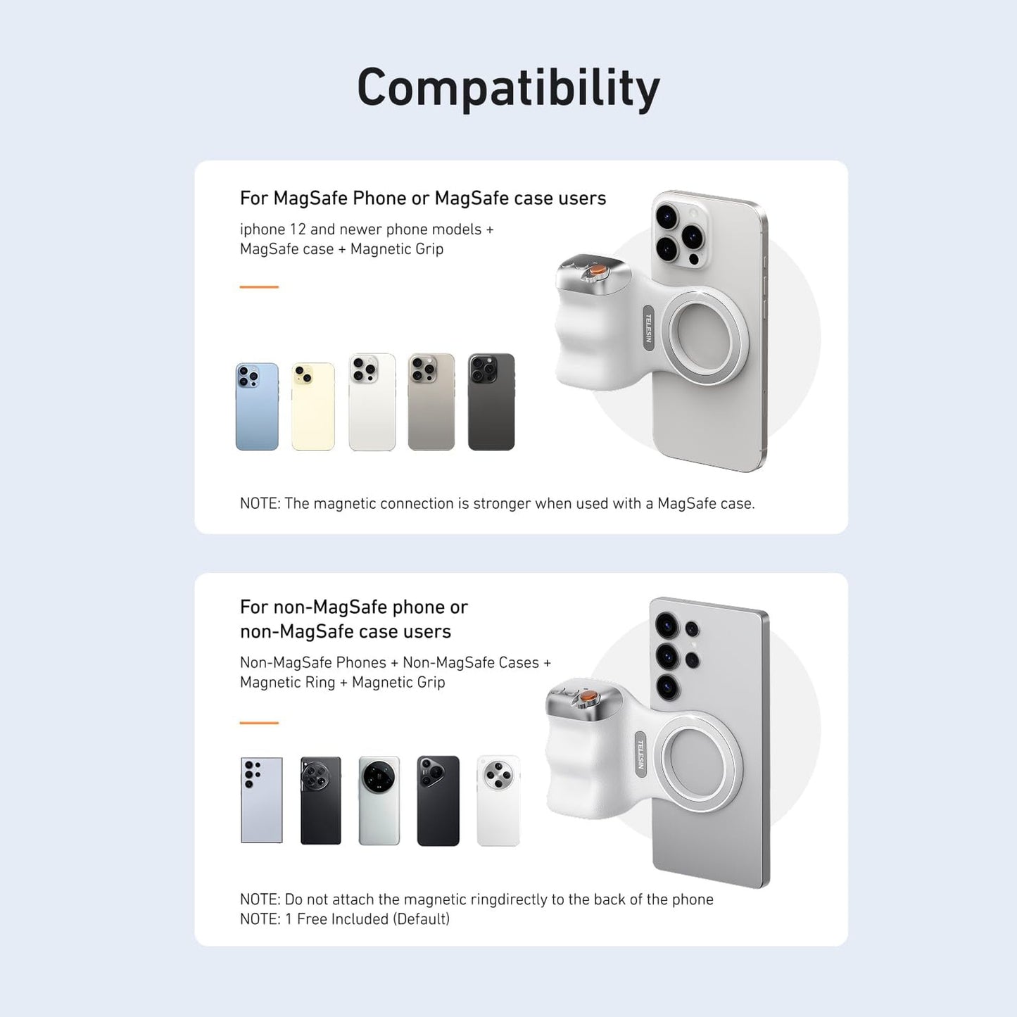 TELESIN Magnetic Phone Camera Shoot Hand