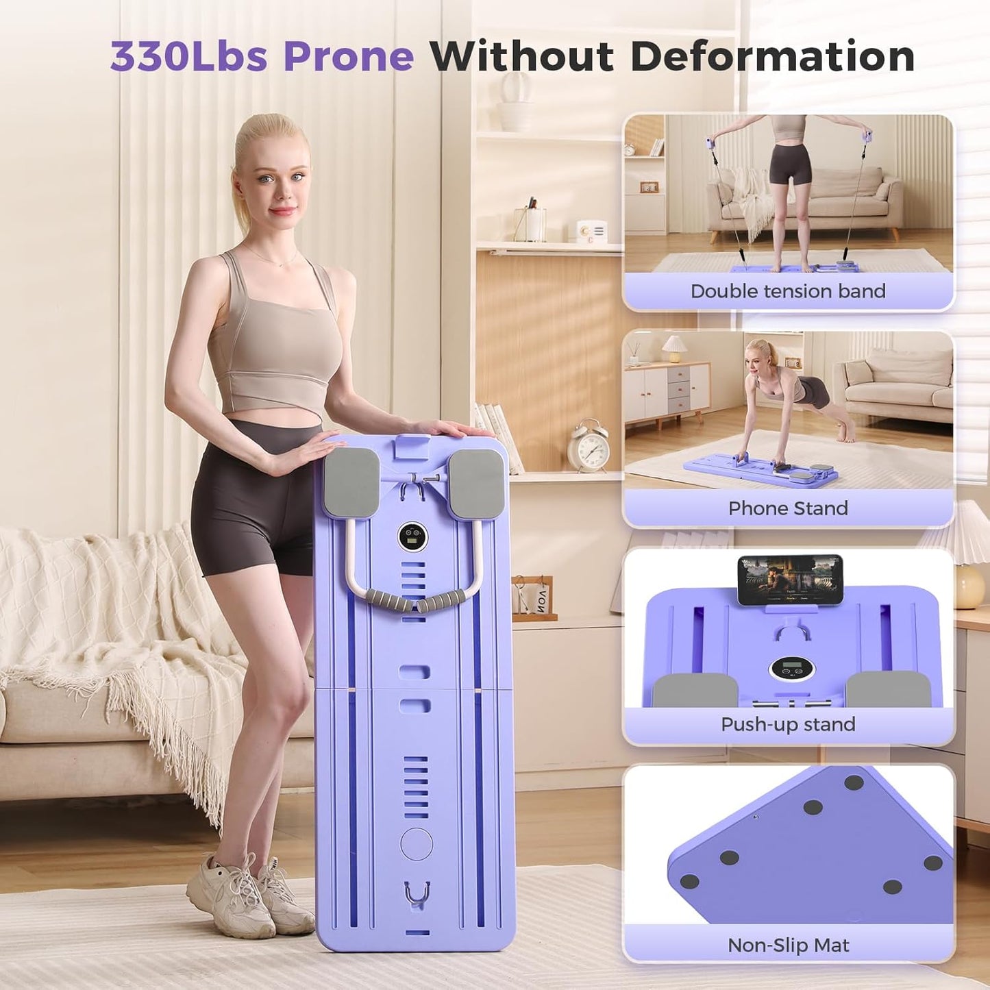 Adjustable Pilates Board Ab & Push-up Workout Board- Yoga
