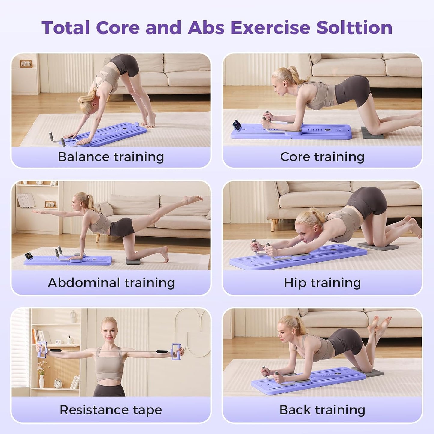 Adjustable Pilates Board Ab & Push-up Workout Board- Yoga
