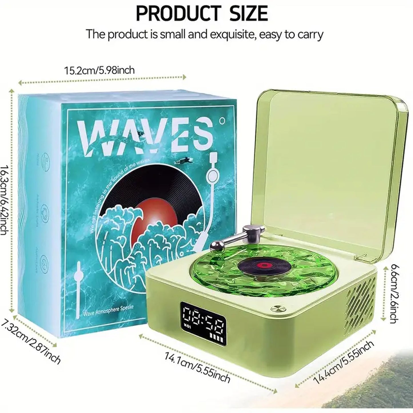 Wave Vinyl Bluetooth Speaker with Ambient Lights